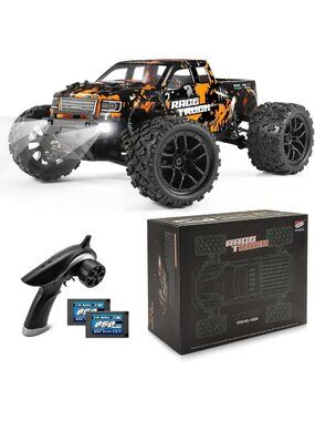 Orange-Black 1:18 Scale RC Monster Truck, 36km/h Speed, 4X4 Off-Road Vehicle